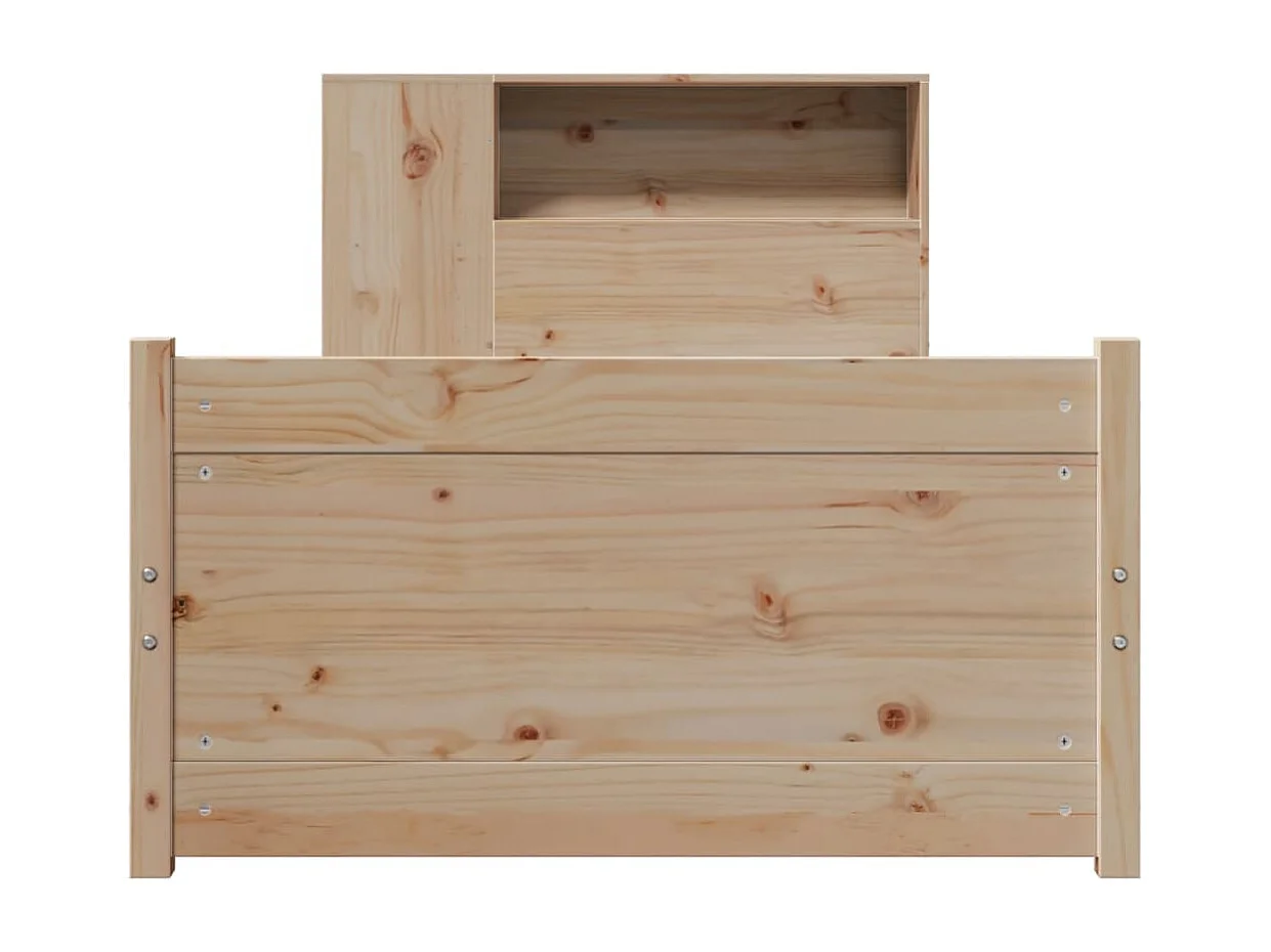 Cama com estante sem colchão 90x190 cm pinho maciço