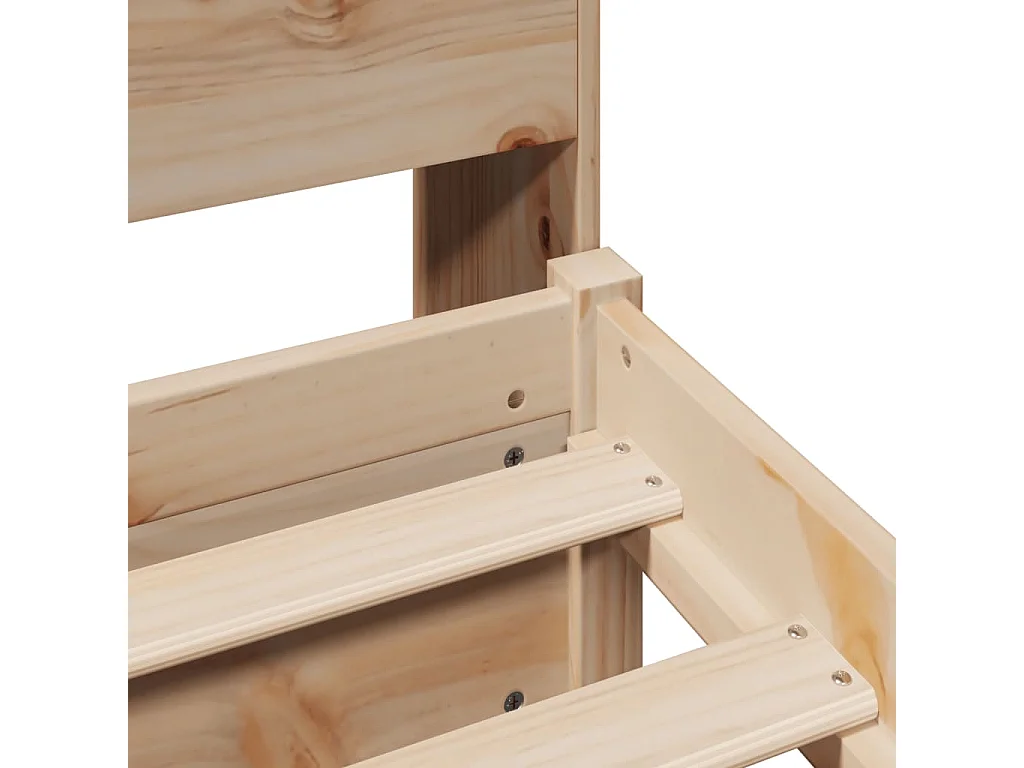 Cama con estantería sin colchón madera maciza de pino 90x190 cm