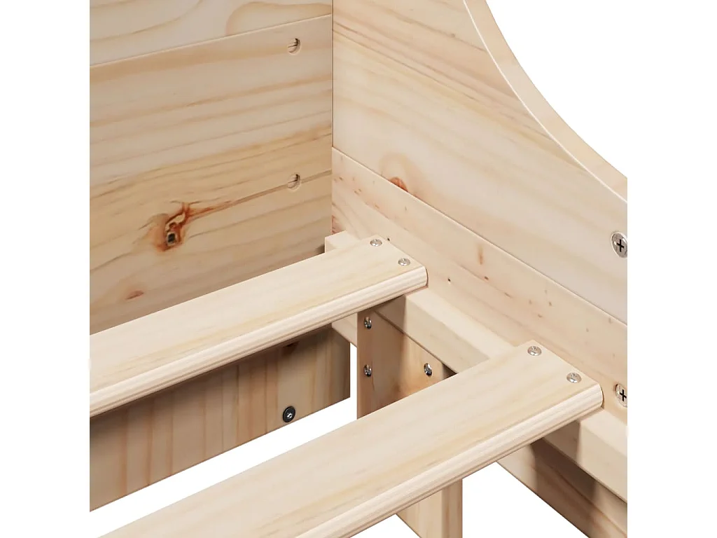 Estructura de cama sin colchón madera maciza de pino 120x190 cm