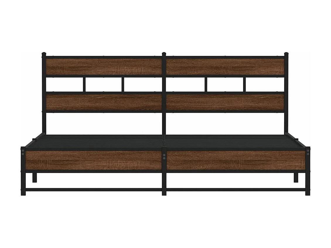 Estructura de cama sin colchón metal roble marrón 183x213 cm
