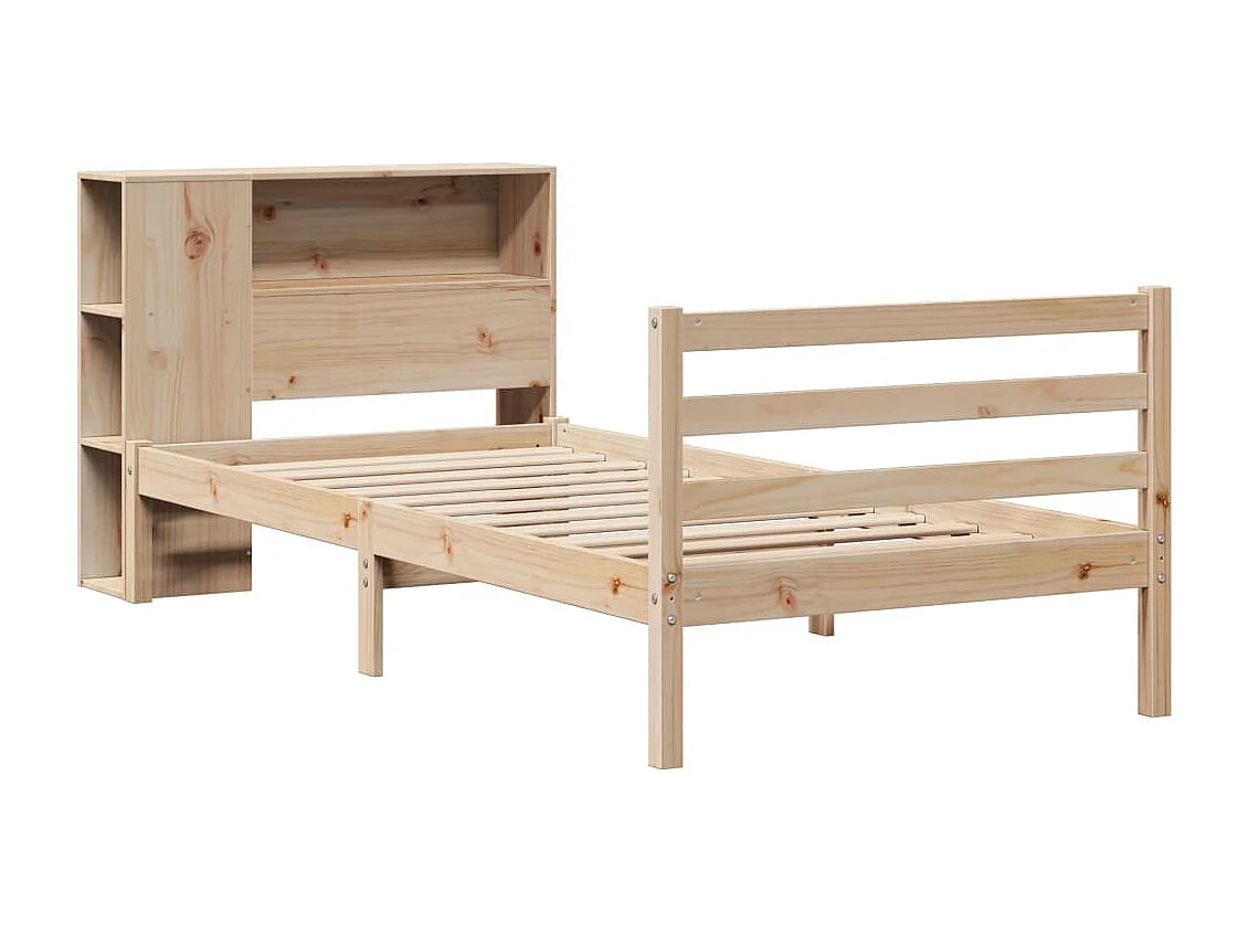 Cama com estante sem colchão 90x190 cm pinho maciço