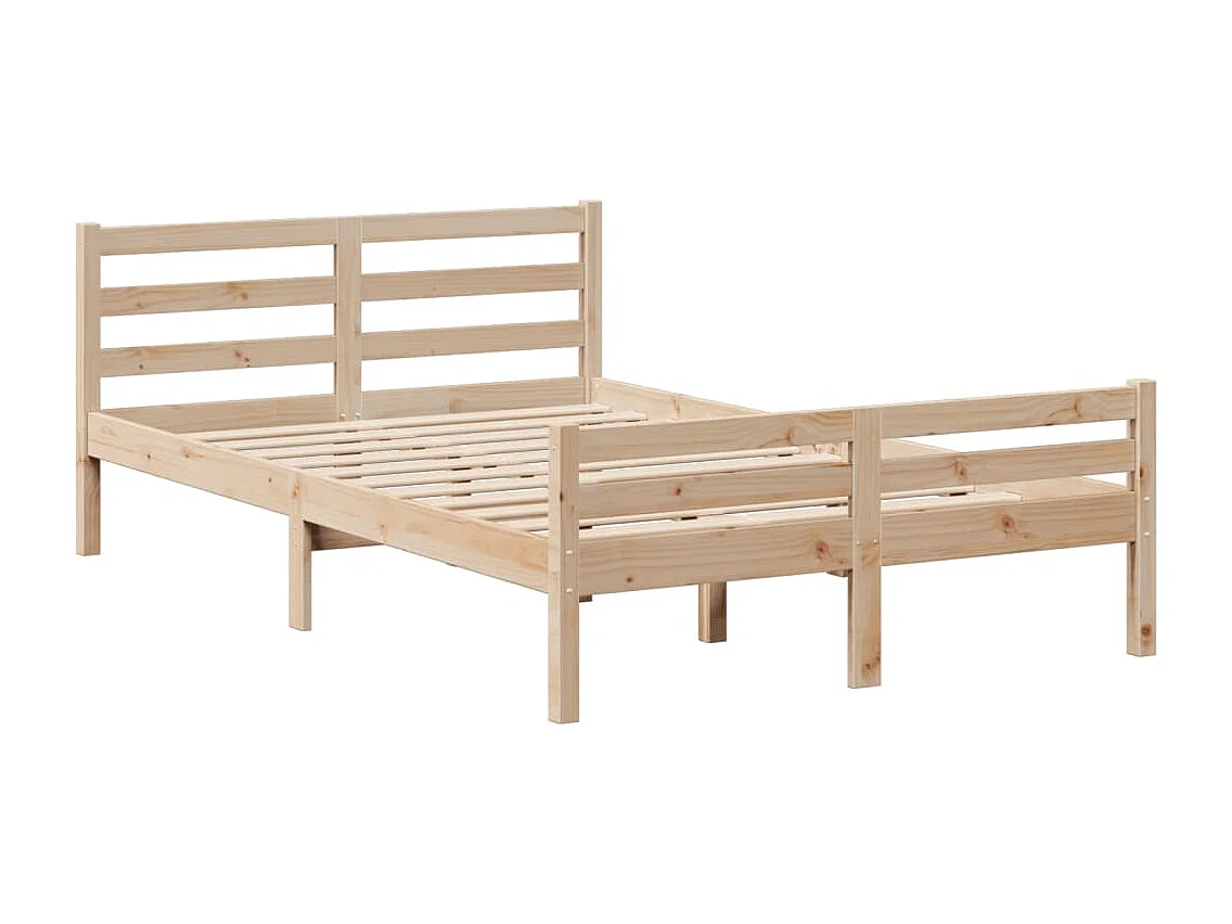 Lit bibliothèque sans matelas 135x190 cm bois de pin massif