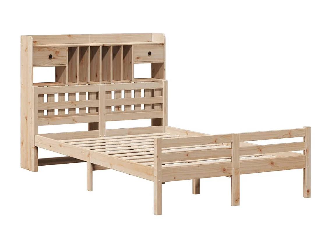 Cama com estante sem colchão 135x190 cm pinho maciço