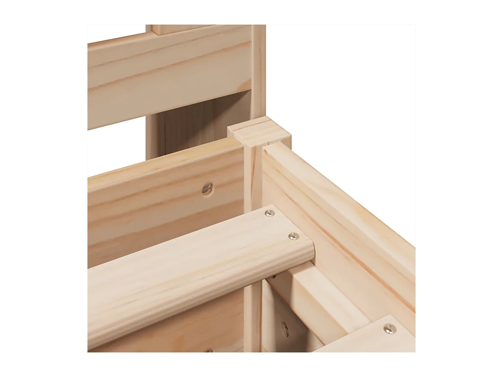 Lit bibliothèque sans matelas 180x200 cm bois massif de pin