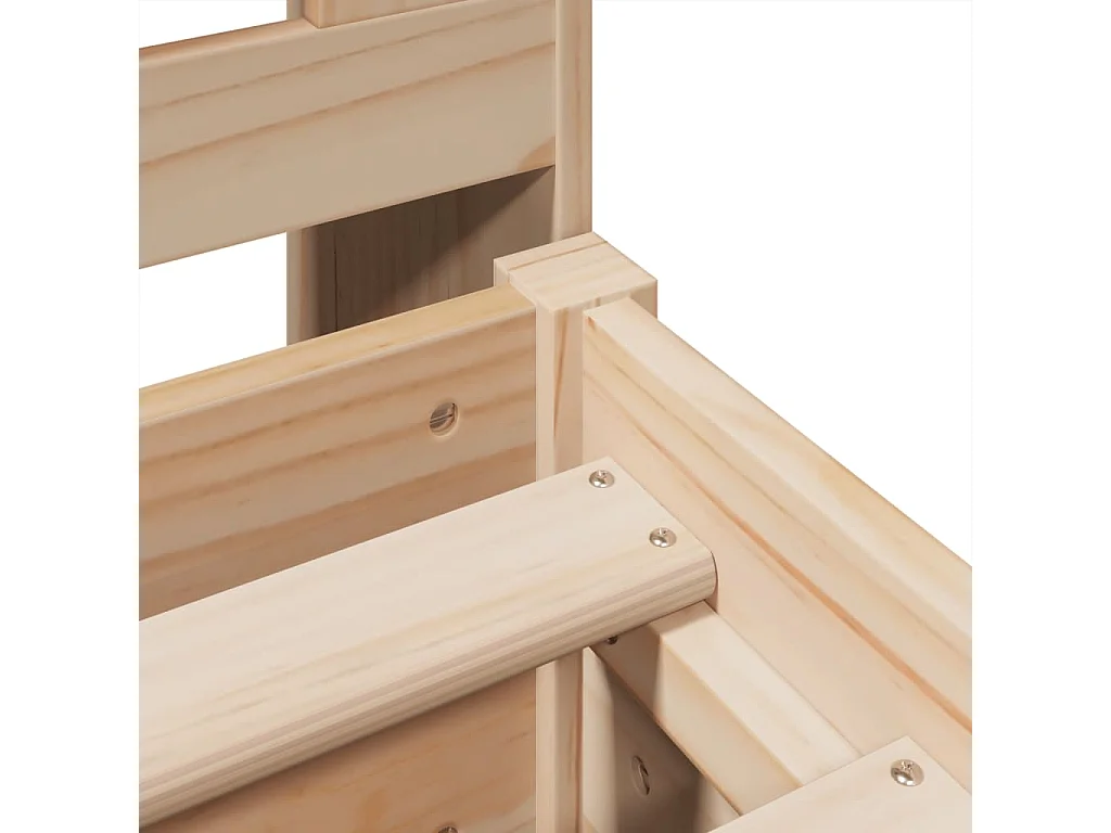 Lit bibliothèque sans matelas 180x200 cm bois massif de pin