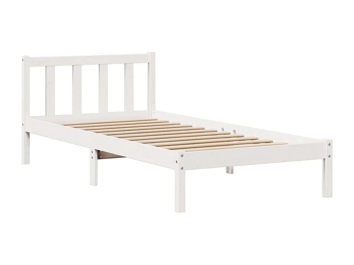 Cama com estante sem colchão 90x190 cm pinho maciço branco