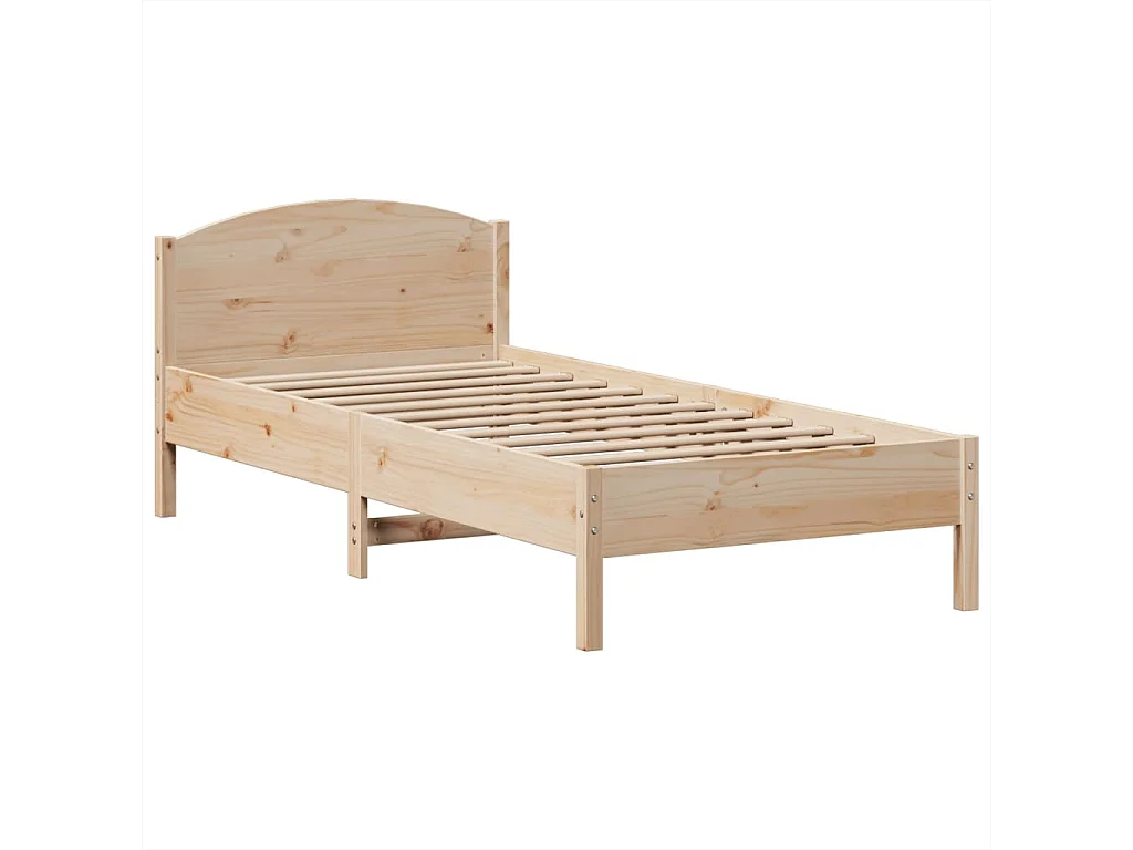 Cama con estantería sin colchón madera maciza de pino 100x200cm