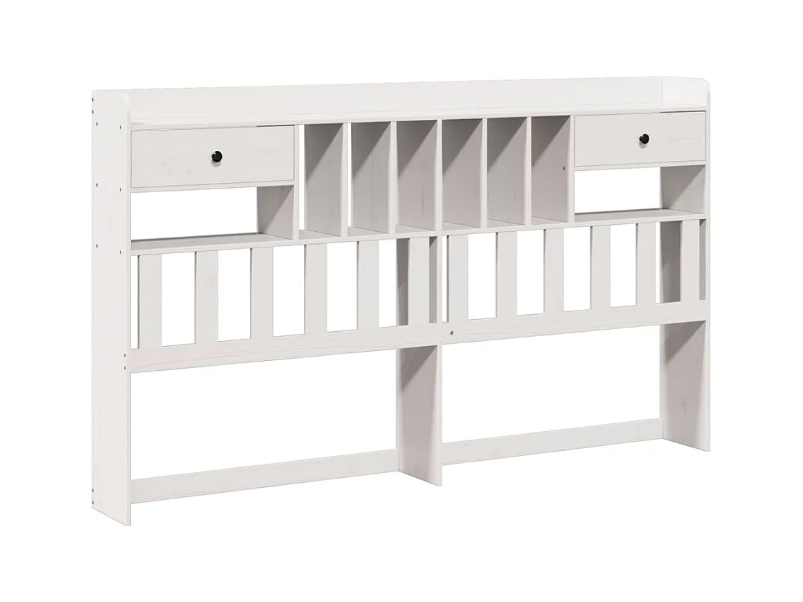 Cama com estante sem colchão 180x200 cm pinho maciço branco