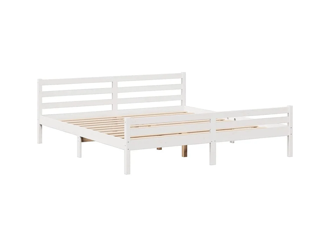 Cama com estante sem colchão 180x200 cm pinho maciço branco