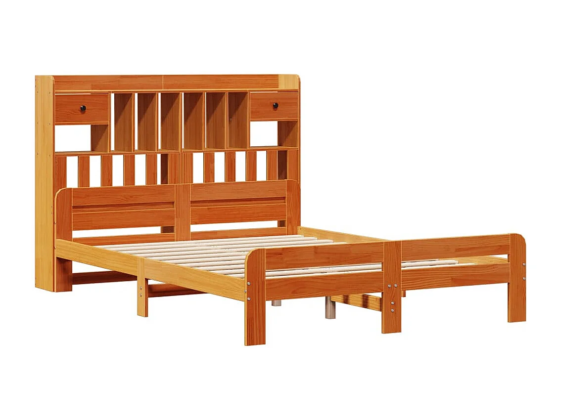Cama com estante sem colchão 150x200 cm pinho maciço
