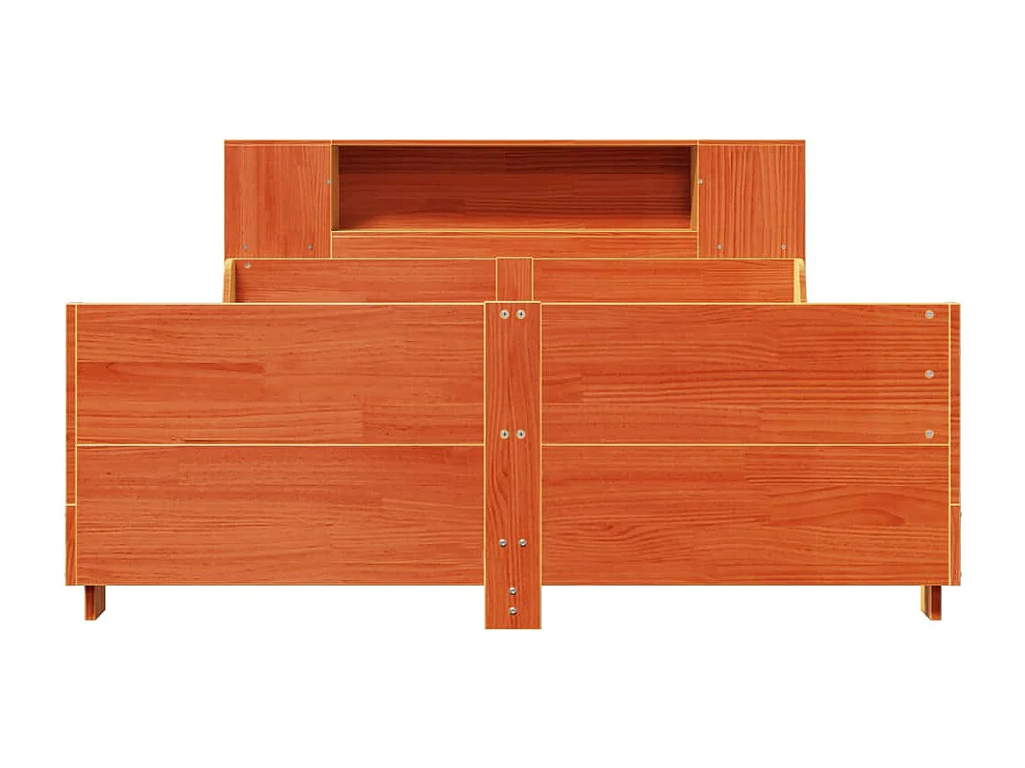 Cama sem colchão 120x190 cm madeira pinho maciça castanho-mel