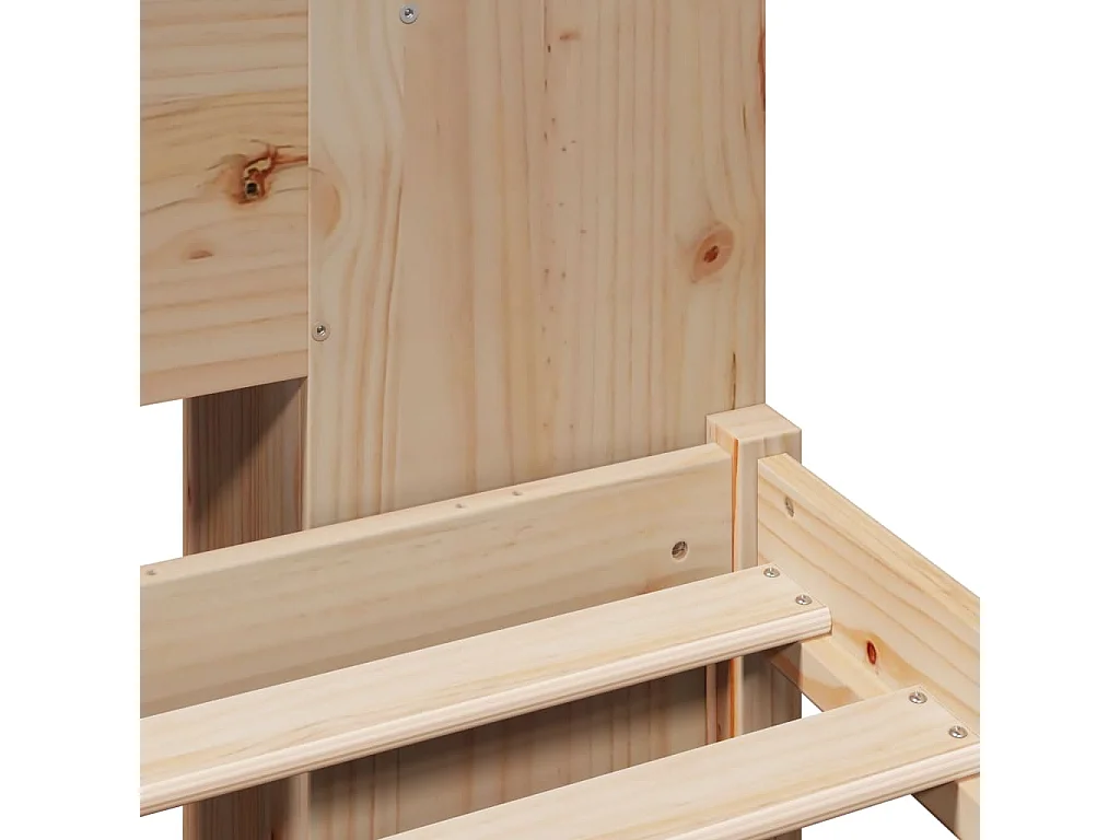 Lit bibliothèque sans matelas 135x190 cm bois de pin massif