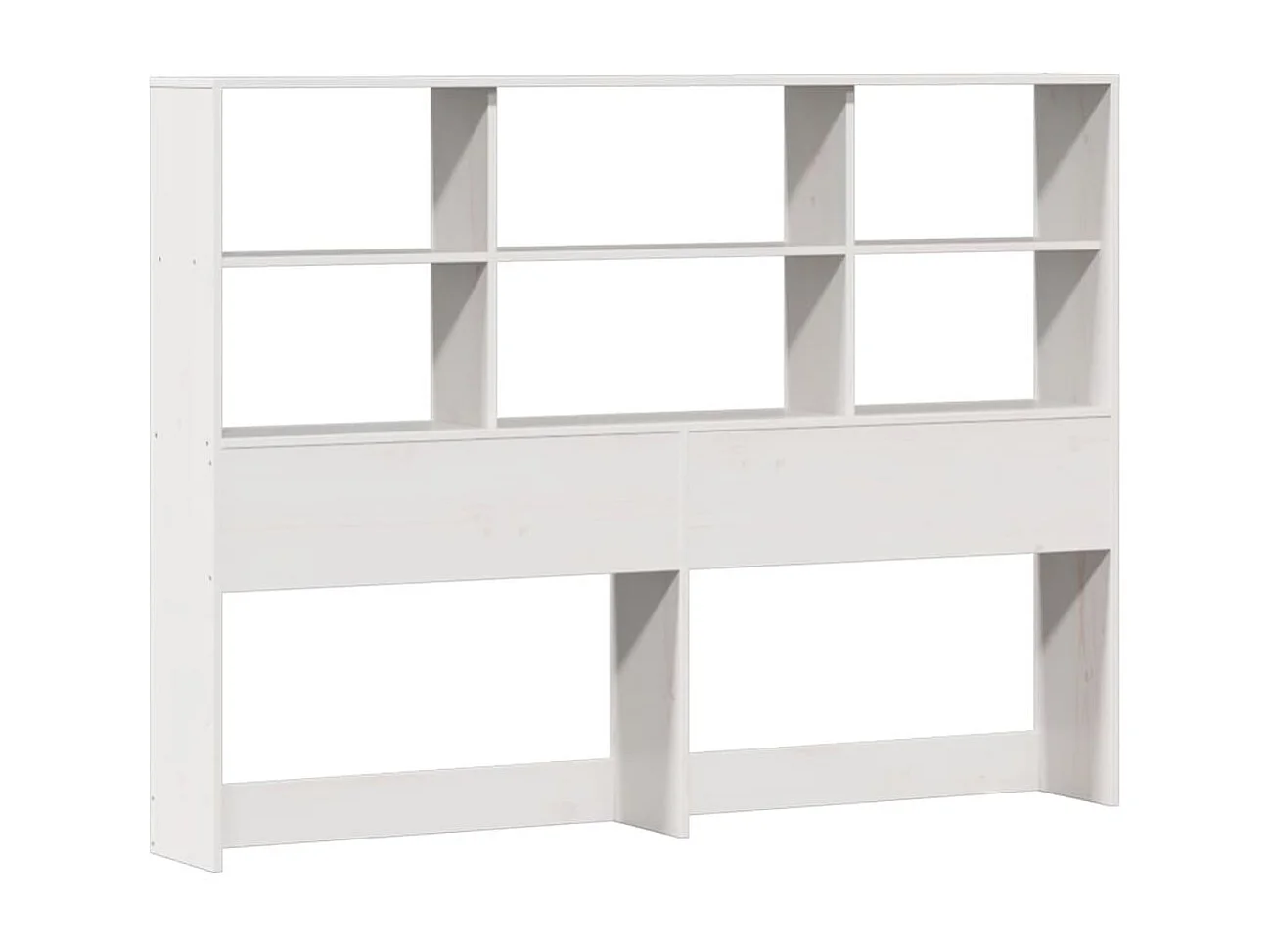 Cama com estante sem colchão 140x190 cm pinho maciço branco