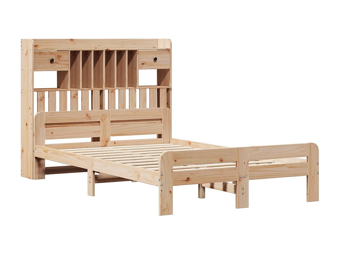 Cama com estante sem colchão 135x190 cm pinho maciço