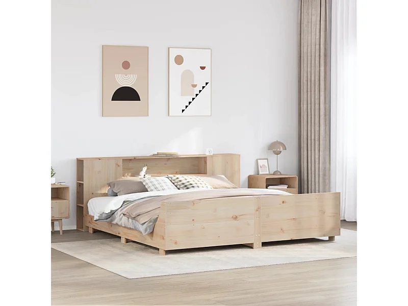 Estructura de cama sin colchón madera maciza de pino 180x200 cm