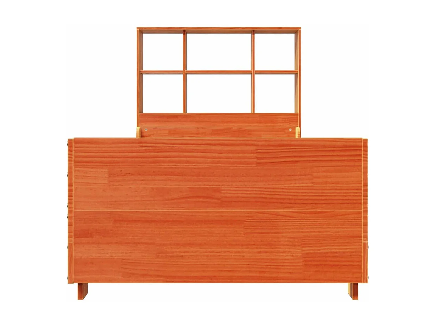 Lit bibliothèque sans matelas cire marron 90x190 cm bois massif