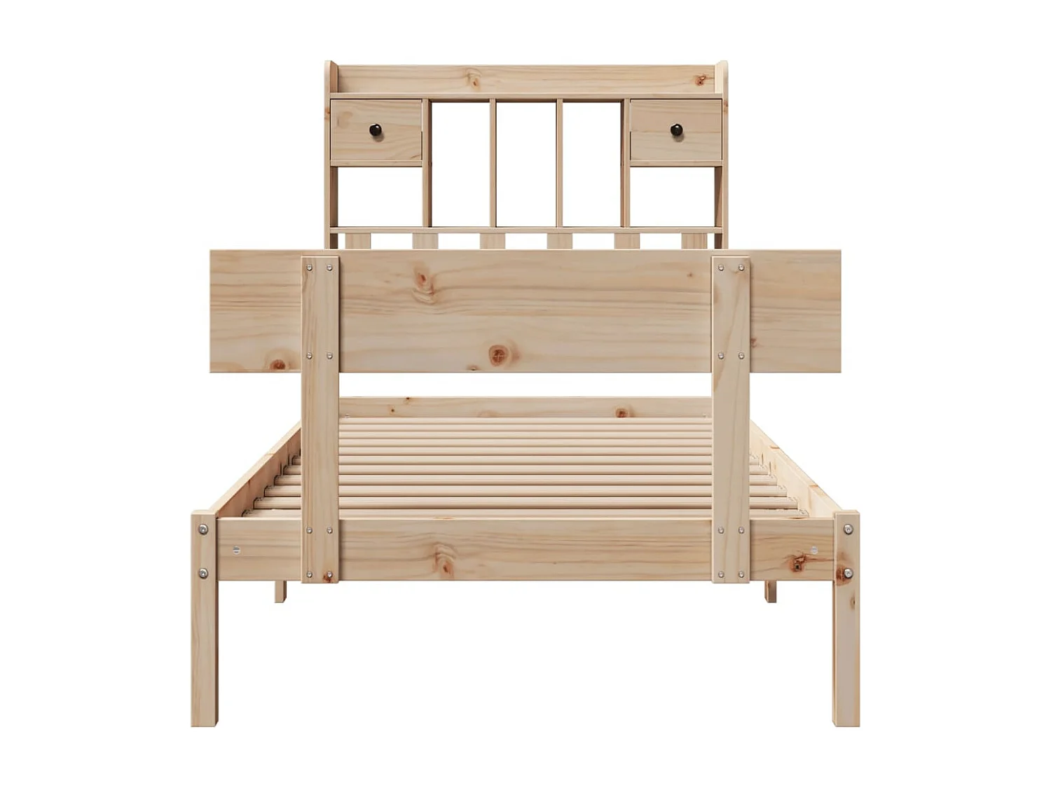 Lit bibliothèque sans matelas 90x200 cm bois de pin massif