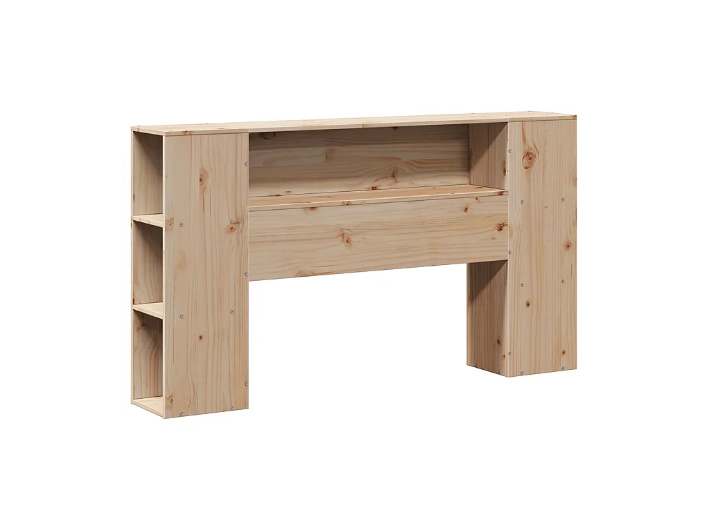 Lit bibliothèque sans matelas 140x190 cm bois massif