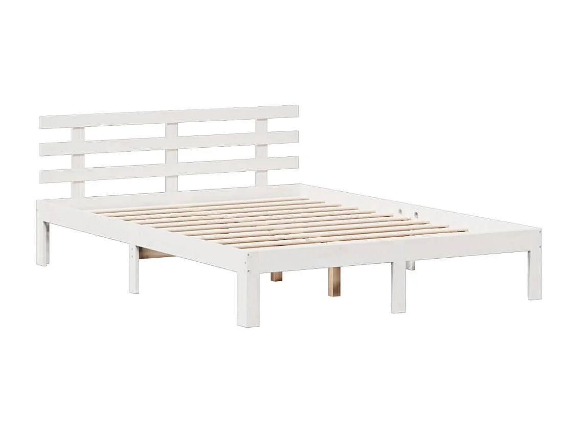 Cama com estante sem colchão 150x200 cm pinho maciço branco