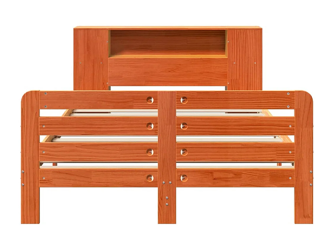 Estructura de cama sin colchón madera maciza marrón 135x190 cm