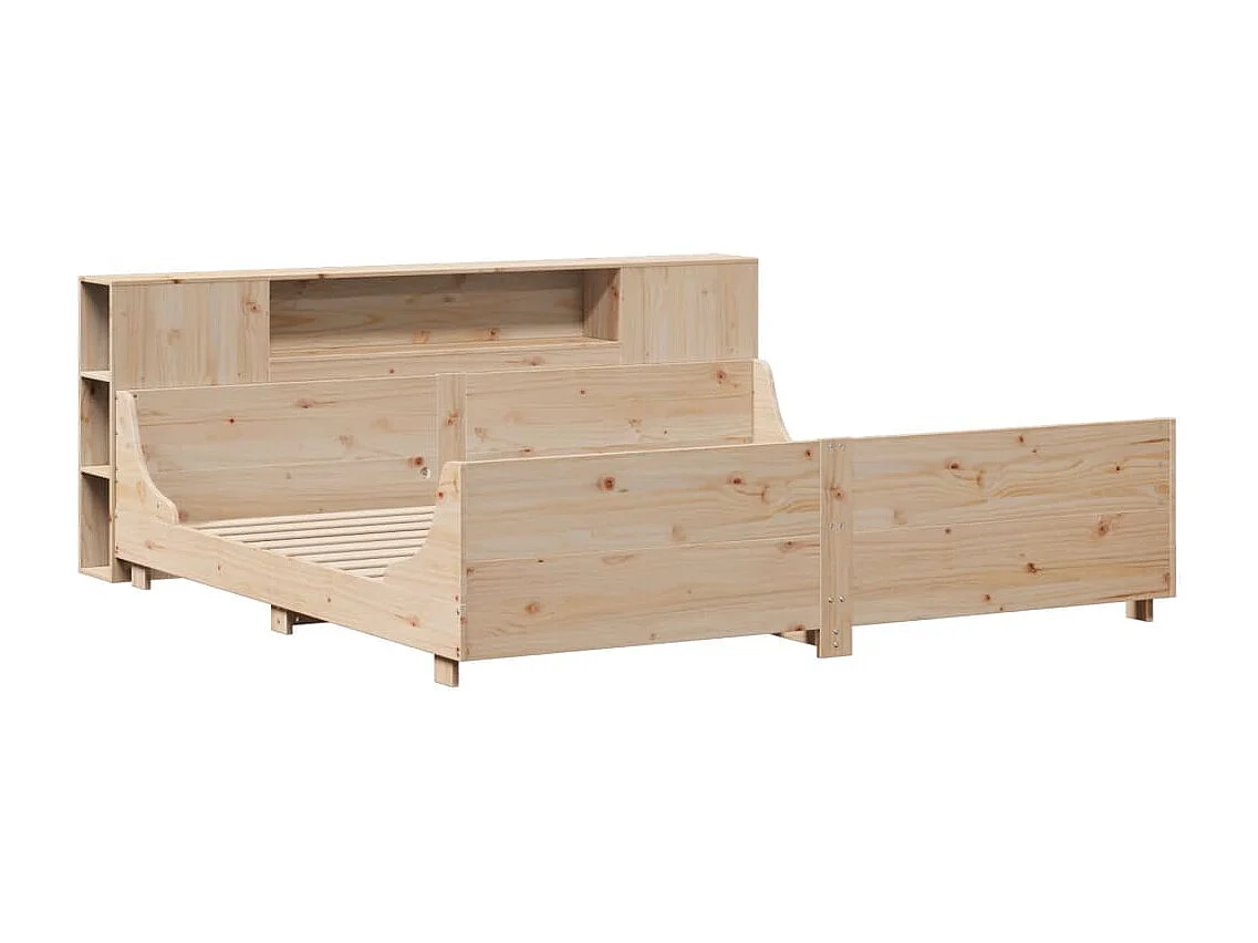 Estructura de cama sin colchón madera maciza de pino 180x200 cm