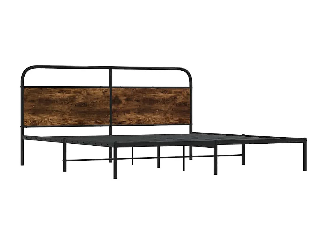 Estructura de cama sin colchón metal roble ahumado 193x203 cm