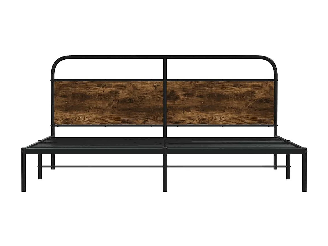 Estructura de cama sin colchón metal roble ahumado 193x203 cm