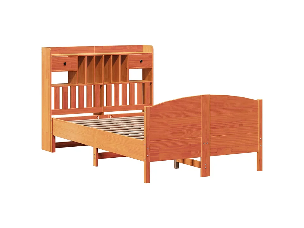 Cama com estante sem colchão 135x190 cm pinho maciço