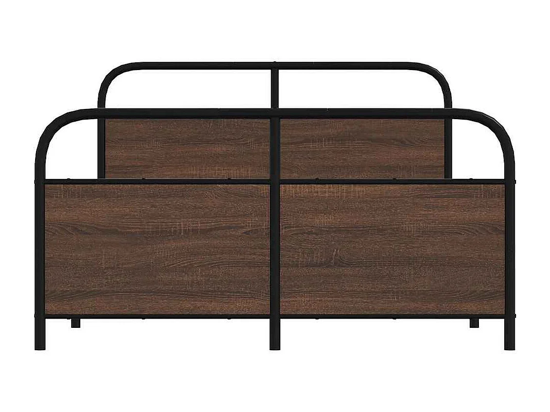 Estructura de cama sin colchón metal marrón roble 137x190 cm