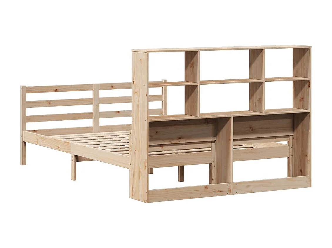 Cama com estante sem colchão 150x200 cm pinho maciço