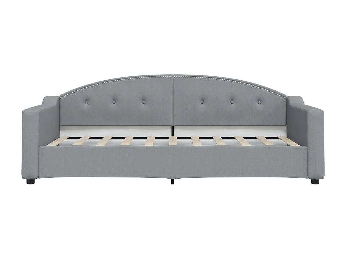 Sofá-cama com colchão 90x190 cm tecido cinzento-claro