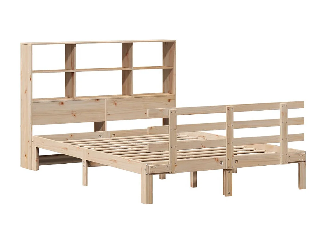 Cama com estante sem colchão 160x200 cm pinho maciço