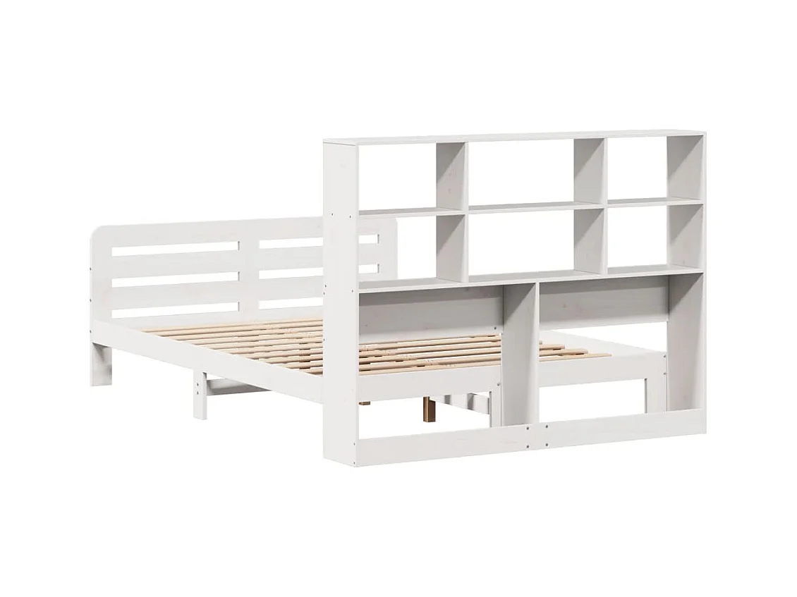 Cadre de lit sans matelas blanc 160x200 cm bois de pin massif