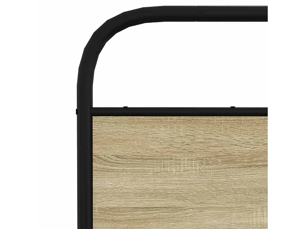 Estrutura de cama sem colchão 140x190 cm metal carvalho sonoma
