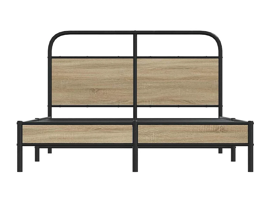 Estrutura de cama s/ colchão derivados madeira carvalho fumado