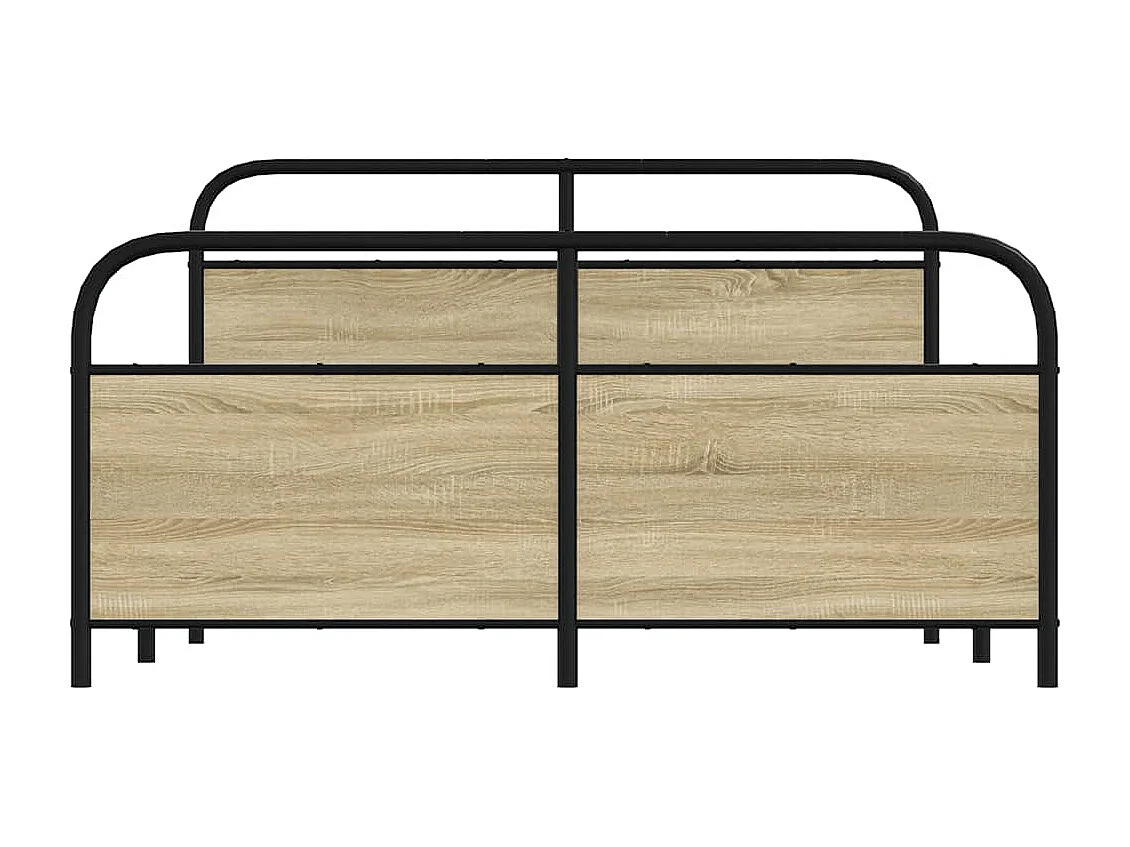 Estructura de cama sin colchón metal roble Sonoma 150x200 cm