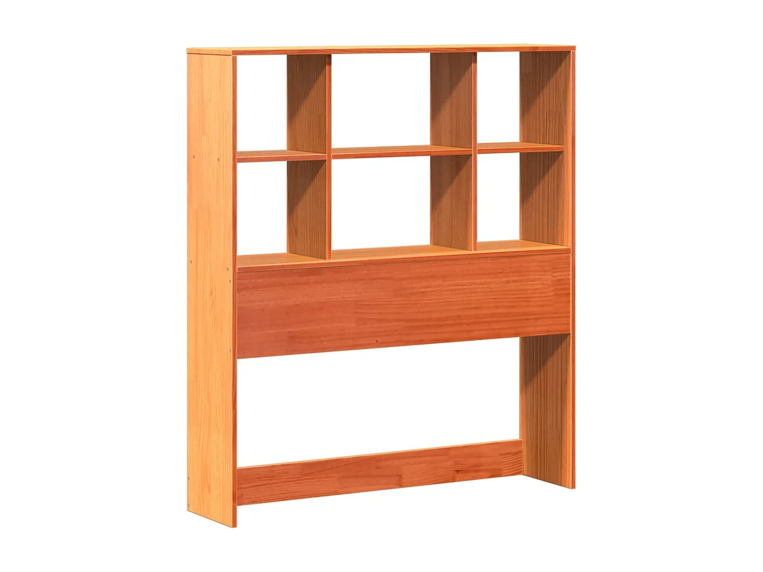 Cama con estantería sin colchón madera maciza marrón 75x190 cm