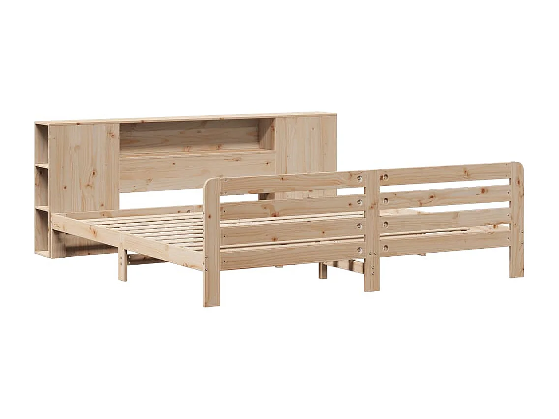 Estructura de cama sin colchón madera maciza de pino 200x200 cm