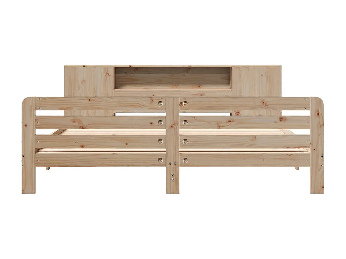 Estructura de cama sin colchón madera maciza de pino 200x200 cm