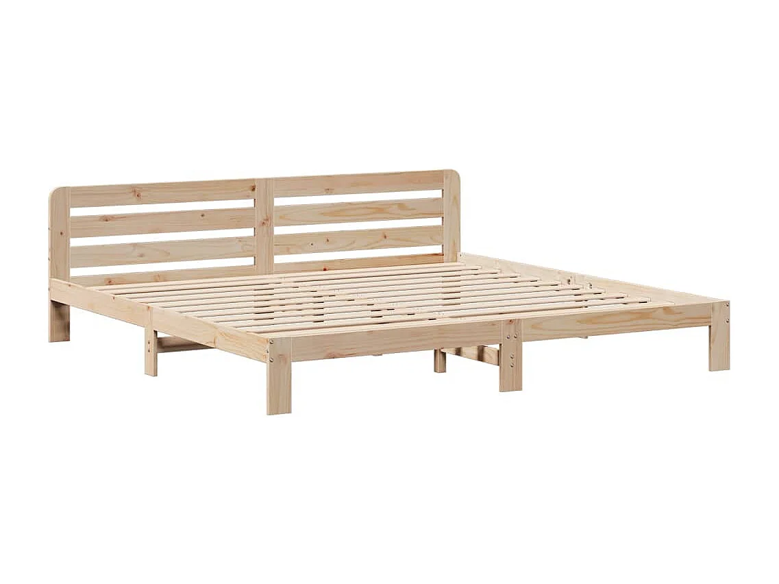 Estructura de cama sin colchón madera maciza de pino 200x200 cm