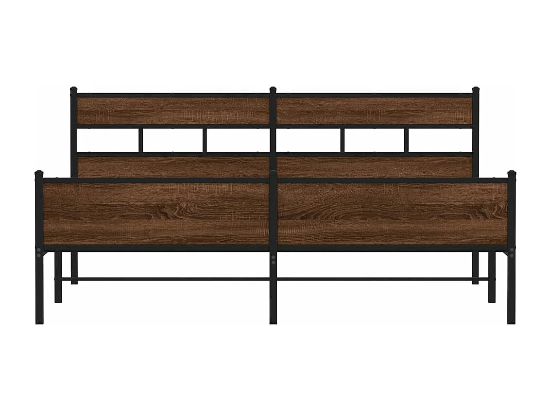 Estructura de cama sin colchón metal roble marrón 200x200 cm