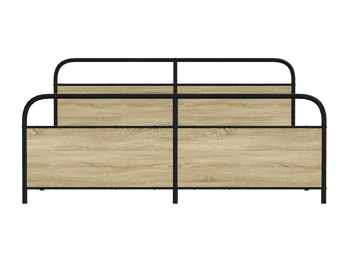 Estrutura de cama sem colchão 183x213cm metal carvalho sonoma