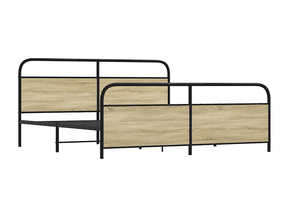 Estructura de cama sin colchón metal roble Sonoma 183x213 cm