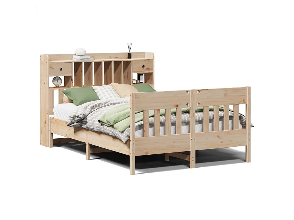 Estructura de cama sin colchón madera de pino blanco 150x200 cm