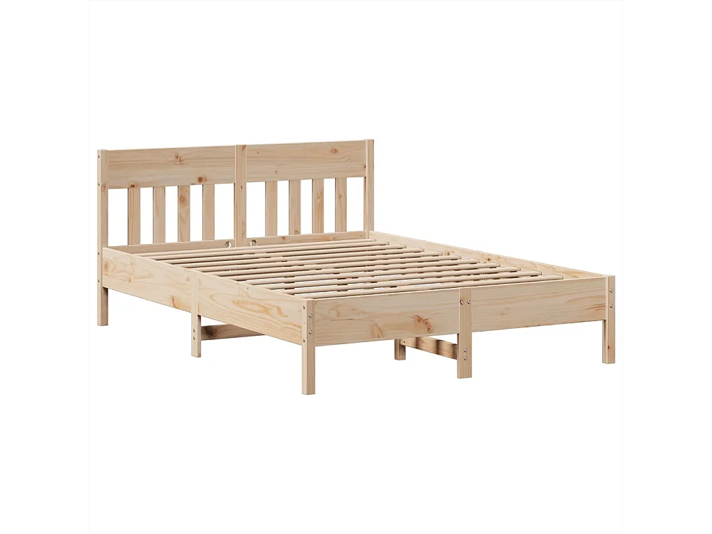 Estructura de cama sin colchón madera de pino blanco 150x200 cm