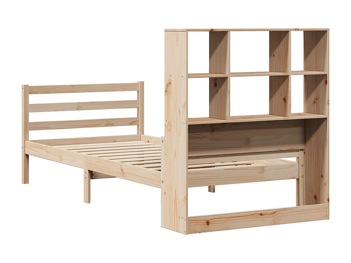 Cama com estante sem colchão 90x200 cm pinho maciço