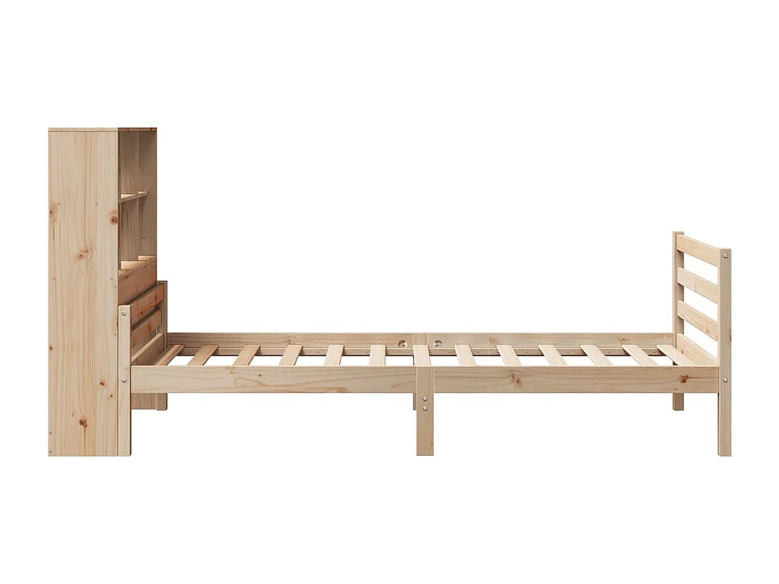 Cama con estantería sin colchón madera maciza de pino 90x200 cm