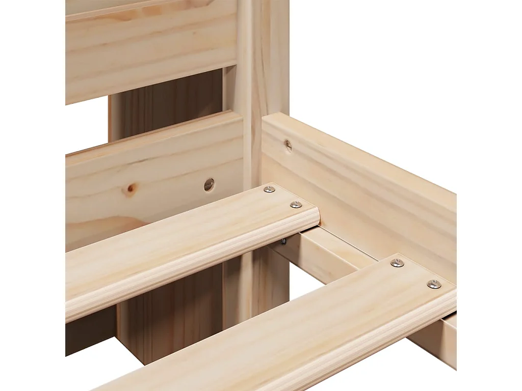 Cama con estantería sin colchón madera maciza de pino 90x200 cm