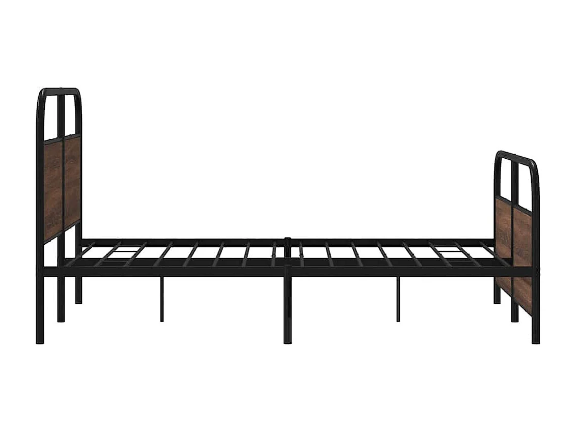 Cadre de lit en métal sans matelas chêne marron 140x190 cm