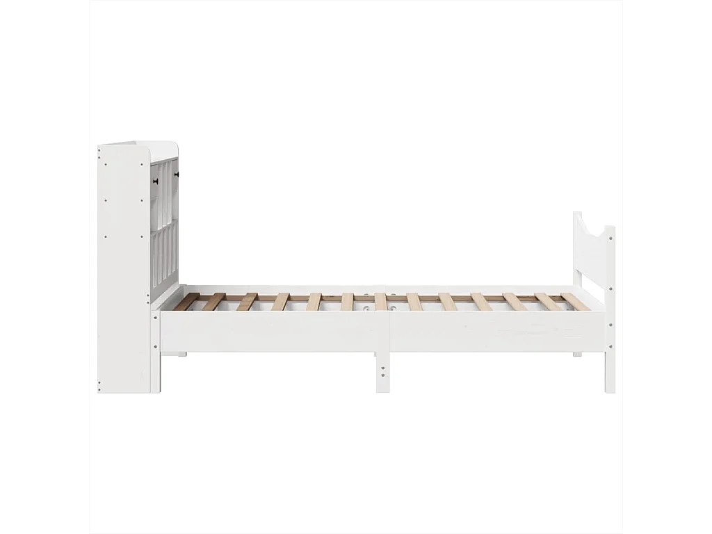 Cadre de lit sans matelas blanc 75x190 cm bois de pin massif
